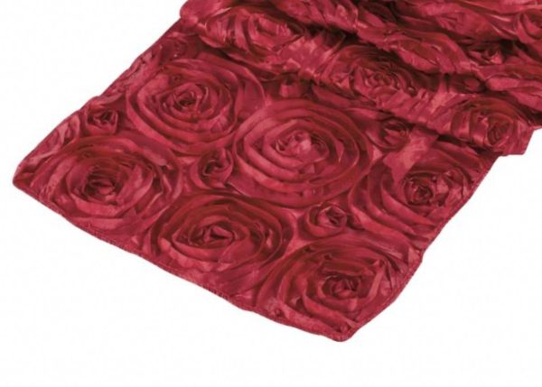 Burgundy Rosette Runner